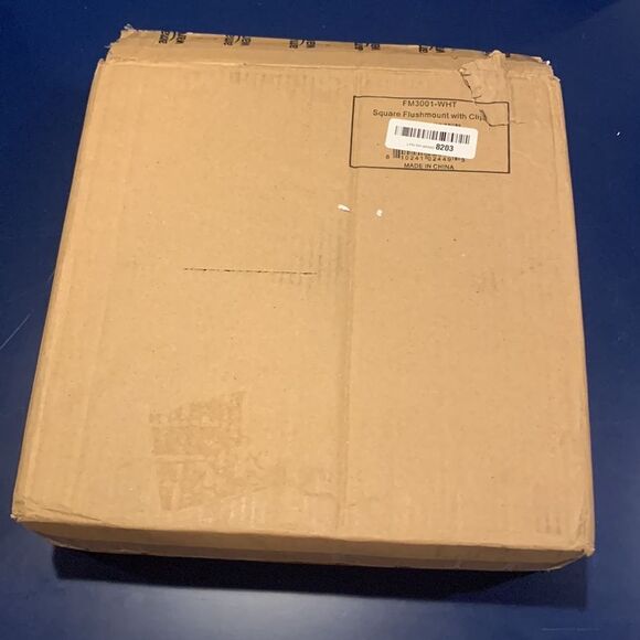 Set of 2 White Swirl Glass Flushmount Ceiling Lights – Square Fixtures - Picture 6 of 10